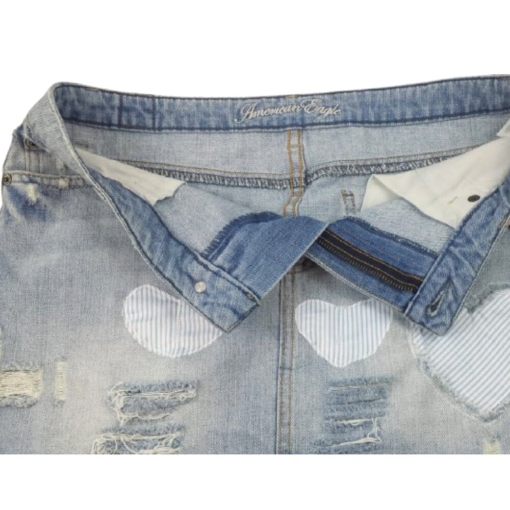 American Eagle Upcycled Patchwork Distressed Deni… - image 6